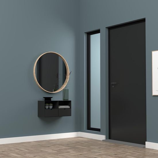 Joliet Black 1 Drawer Bedside Cabinet