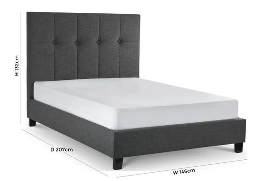 Sorrento Grey Fabric Bed - Sizes Available