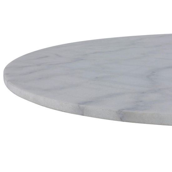 Tarifa White Marble and Black 4 Seater Round Dining Table - 110cm
