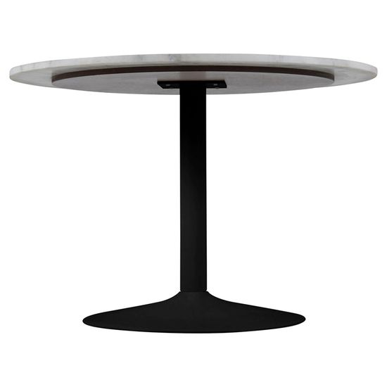 Tarifa White Marble and Black 4 Seater Round Dining Table - 110cm