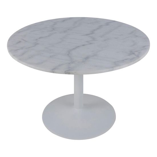 Tarifa White Marble 4 Seater Round Dining Table - 110cm
