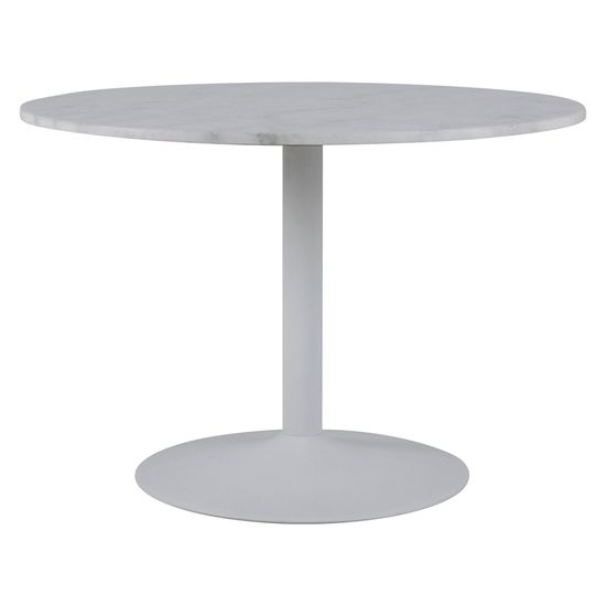 Tarifa White Marble 4 Seater Round Dining Table - 110cm