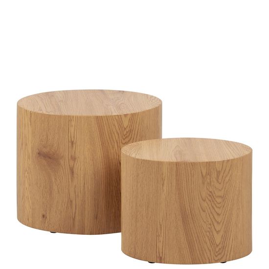 Mice Oak Oval Coffee Table - Set of 2