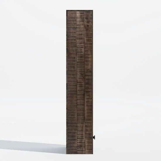 Clearance - Dakota Mango Wood Narrow Bookshelf, Indian Dark Walnut Rustic Finish, 1 Drawer Bottom Storage Shelving Unit - Open Display Unit - Brand New Item