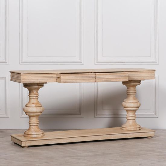 Mango Wood 2 Drawer Large Console Table