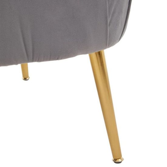 Larissa Grey Velvet Fabric Accent Chair with Metal Legs