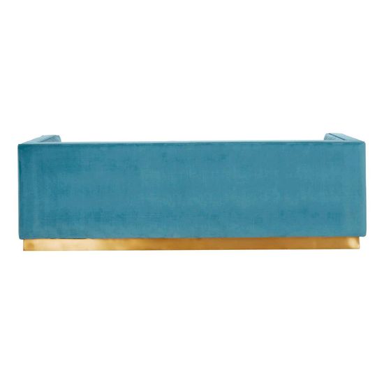 Opal Light Blue Velvet Fabric 3 Seater Sofa
