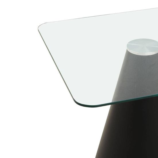 Azalea Glass 2 Seater Square Dining Table with Black Cone Base