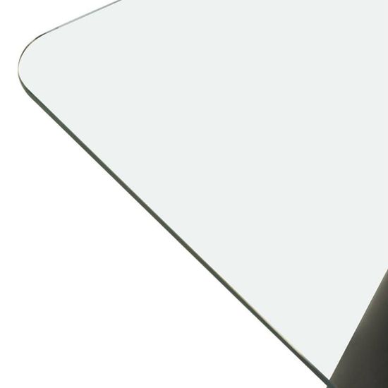 Azalea Glass 2 Seater Square Dining Table with Black Cone Base