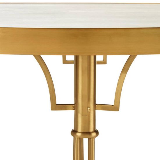 Modica White Concrete 4 Seater Dining Table with Gold Base