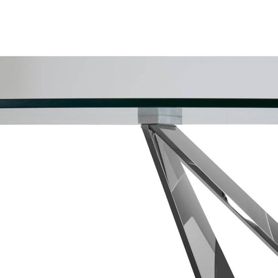 Carlox Glass 8 Seater Dining Table with Chrome Base