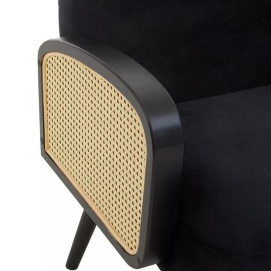 Hala Black Velvet Fabric Upholstered Armchair