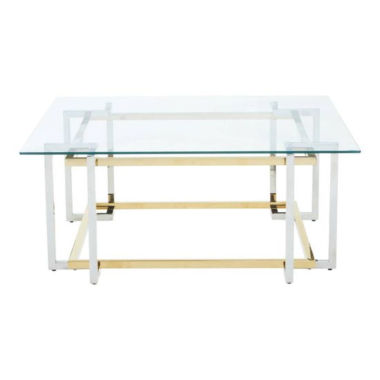 Layne Glass Coffee Table with Chrome Base