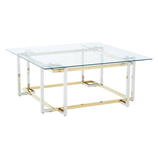 Layne Glass Coffee Table with Chrome Base