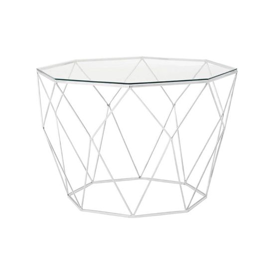 Shalimar Glass Octagonal Coffee Table with Chrome Base
