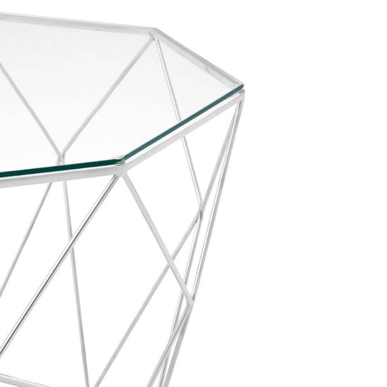 Shalimar Glass Octagonal Coffee Table with Chrome Base