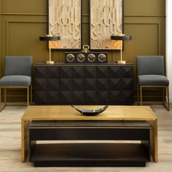 Diamond Dark Wood Storage Coffee Table