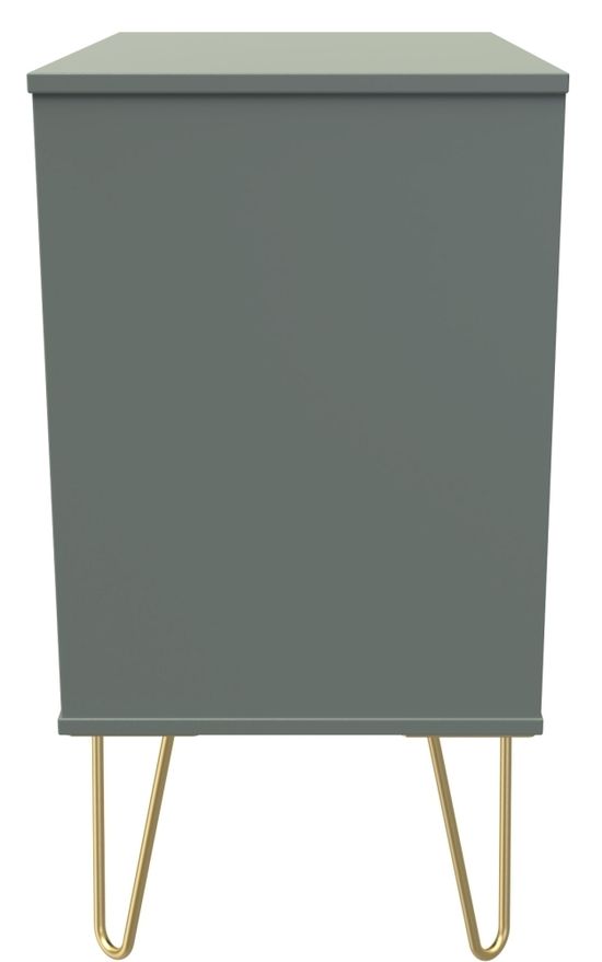 Linear Green 3 Drawer Small Chest with Hairpin Legs