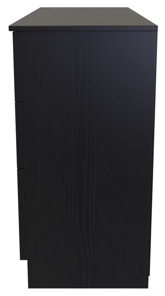 Rattan and Black Ash 6 Drawer Midi Chest