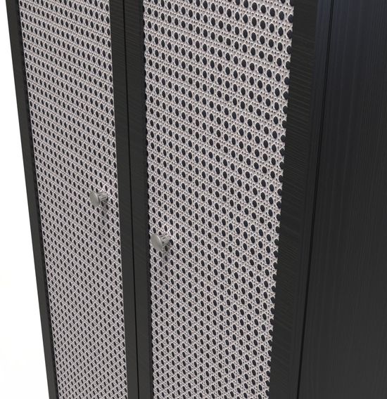 Rattan and Black Ash 2 Door Plain Tall Wardrobe