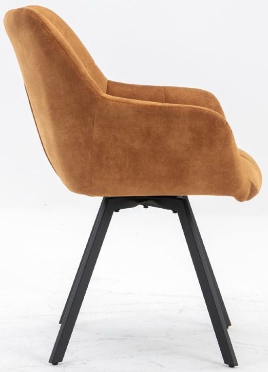 2 x Jade Rust Fabric Dining Armchair