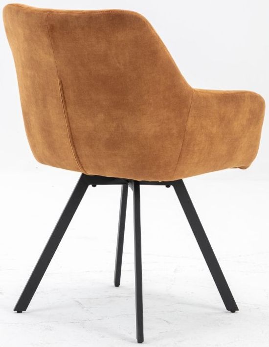 2 x Jade Rust Fabric Dining Armchair