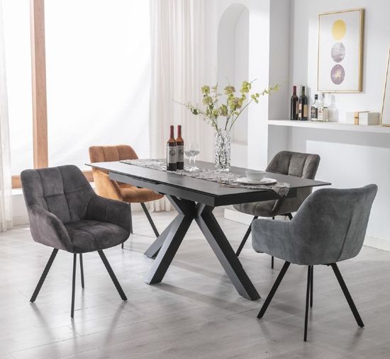 2 x Jade Rust Fabric Dining Armchair