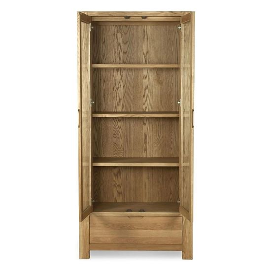 Bergen Oak 2 Door 1 Drawer Display Unit