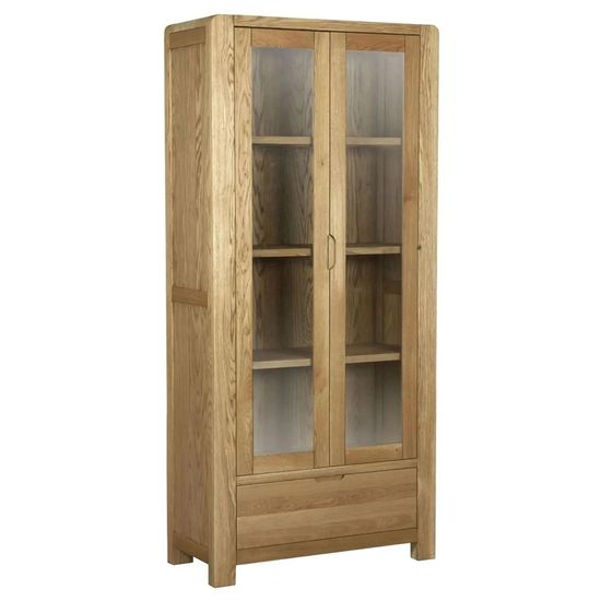 Bergen Oak 2 Door 1 Drawer Display Unit