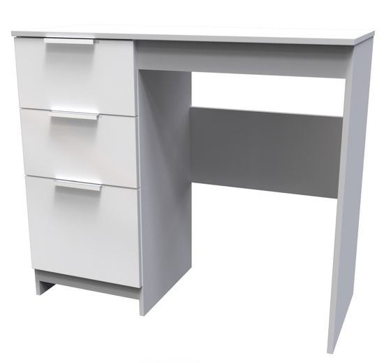 Plymouth White Gloss 3 Drawer Single Dressing Table