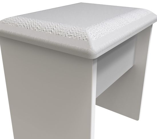 Plymouth White Gloss Padded Dressing Stool