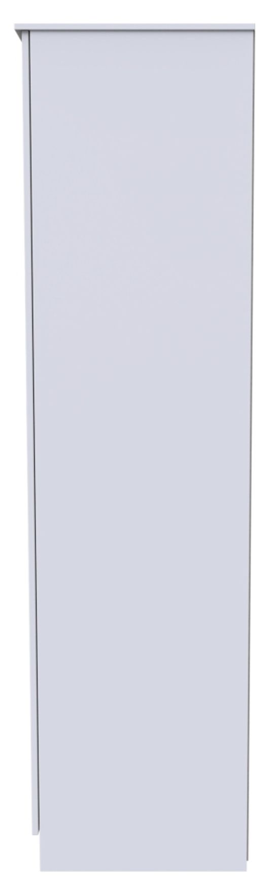 Plymouth White Gloss 3 Door Tall Combi Wardrobe - 1 Mirror and LHF 2 Drawers
