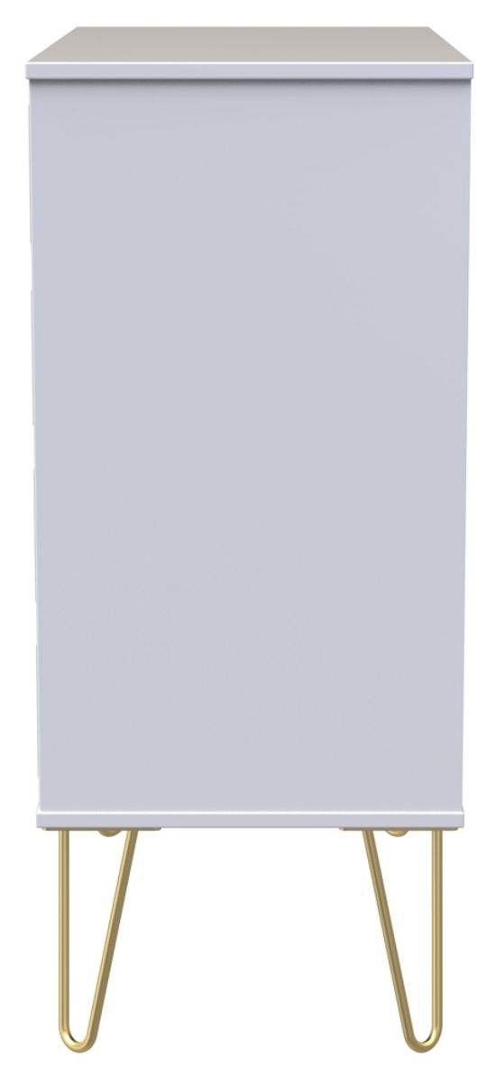 Cube White 4 Drawer Chest with Gold Hairpin Legs