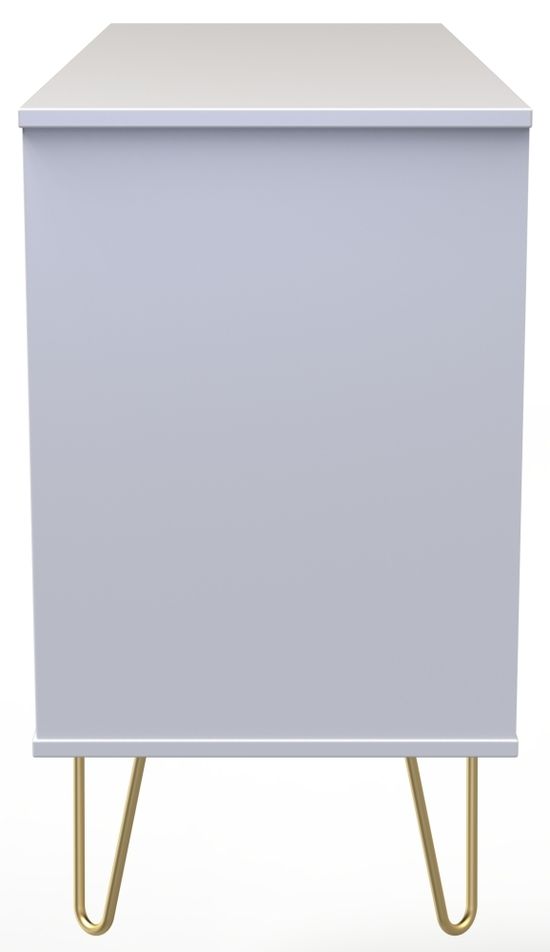 Cube White 6 Drawer Midi Chest with Gold Hairpin Legs