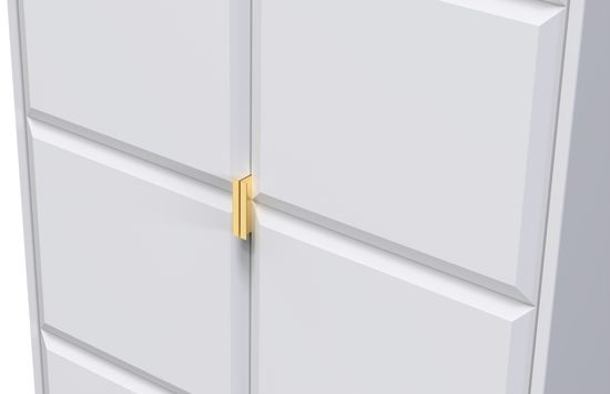 Cube White 2 Door Plain Tall Wardrobe