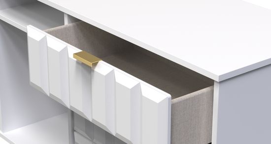 Cube White 150cm TV Unit with Hairpin Legs