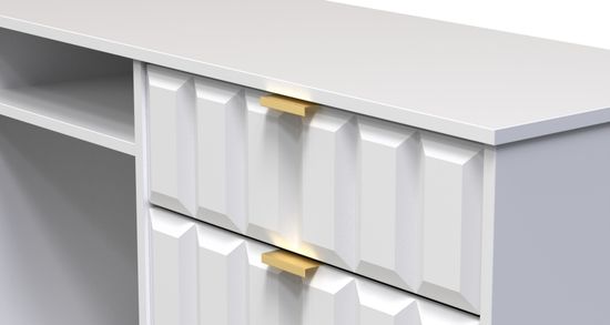 Cube White 150cm TV Unit with Hairpin Legs