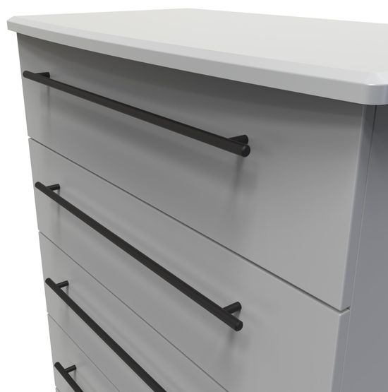 Beverley Grey 5 Drawer Chest