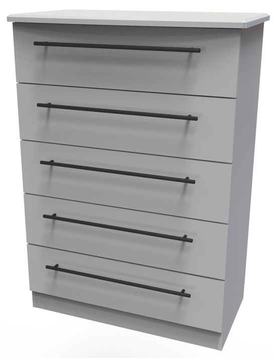 Beverley Grey 5 Drawer Chest