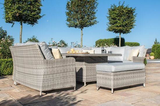 Maze Oxford Royal Grey Rattan U Shape Rising Table Garden Sofa Set