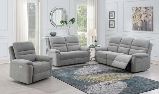 Belford Grey Fabric 3 Seater Recliner Sofa