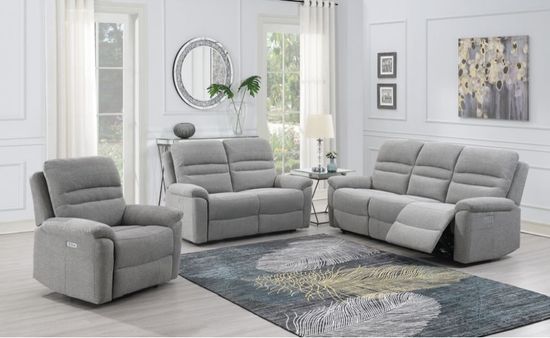 Belford Grey Fabric 3+2 Recliner Sofa Suite