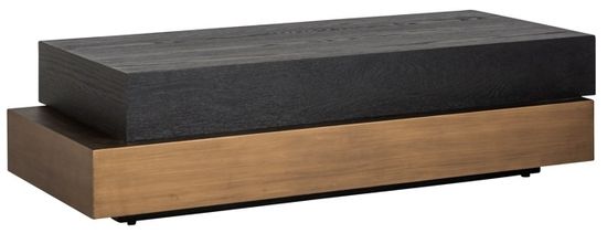 Cambon Dark Oak and Brass Layered Coffee Table