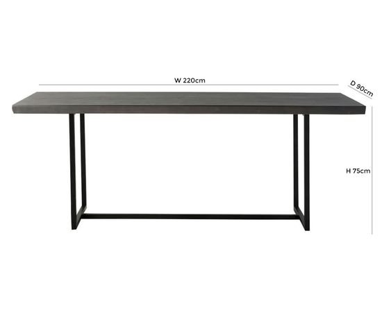 Forden 220cm Black Dining Table Choice Furniture Superstore UK