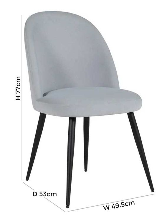 2 x Vida Living Gabi Grey and Black Dining Chair, Velvet Fabric