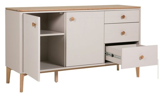 Vida Living Marlow Cashmere Oak Medium Sideboard, 81cm with 2 Door 3 Drawer