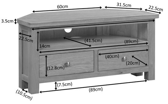 Appleby Oak 105cm Corner TV Unit
