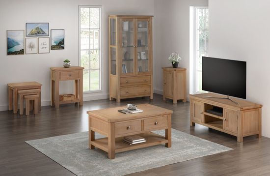 Appleby Oak 2 Door 2 Drawer Glazed Display Cabinet