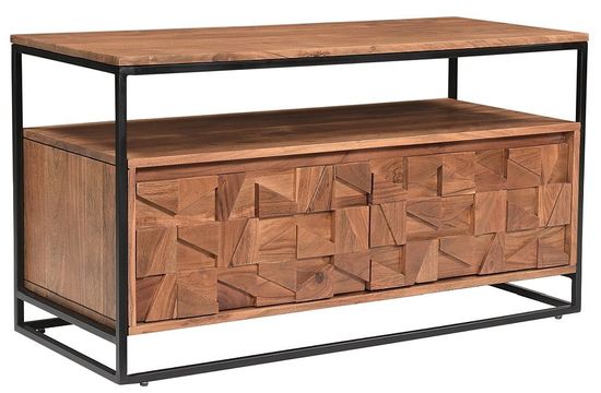 Axis Acacia Wood 103cm TV Unit - Geometric