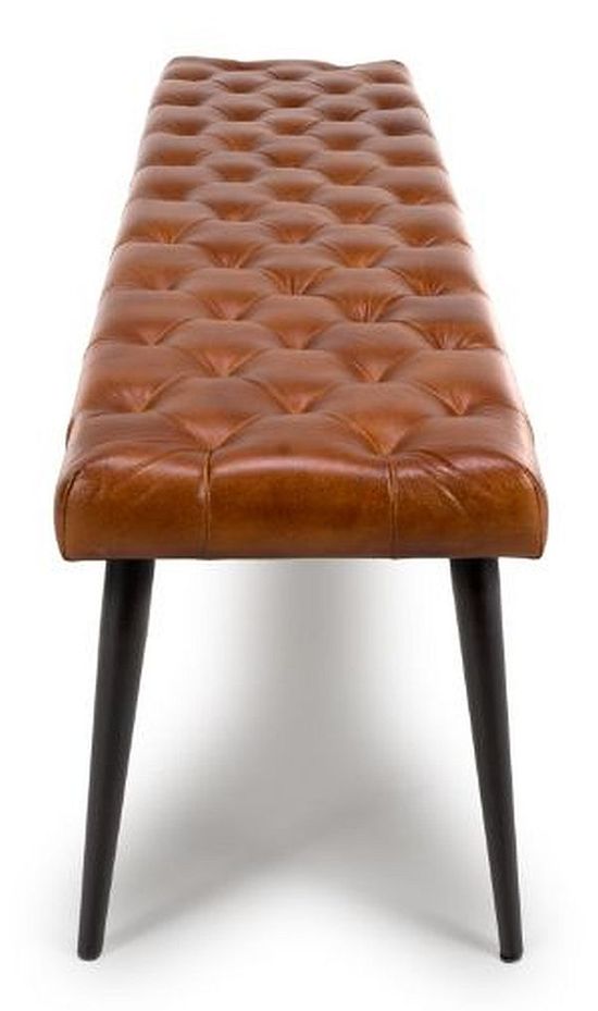 Bradley Tan Brown Real Leather Bench